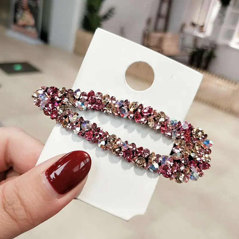 Colored Diamond Luxurious Hollow Hair Clip Hair Accessories For Women