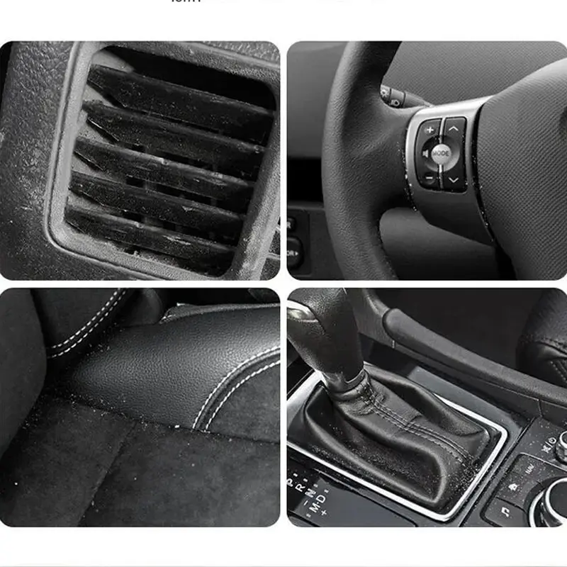 Car Interior Cleaning Tool Artificial Car Brush Crevice Dusting Detailing Car Air Vent Cleaning Soft Brush with Casing