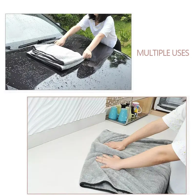 Microfiber Towel Car Wash Cloth Auto Cleaning Door Window Care Thick Strong Water Absorption For Car Home Automobile Accessories