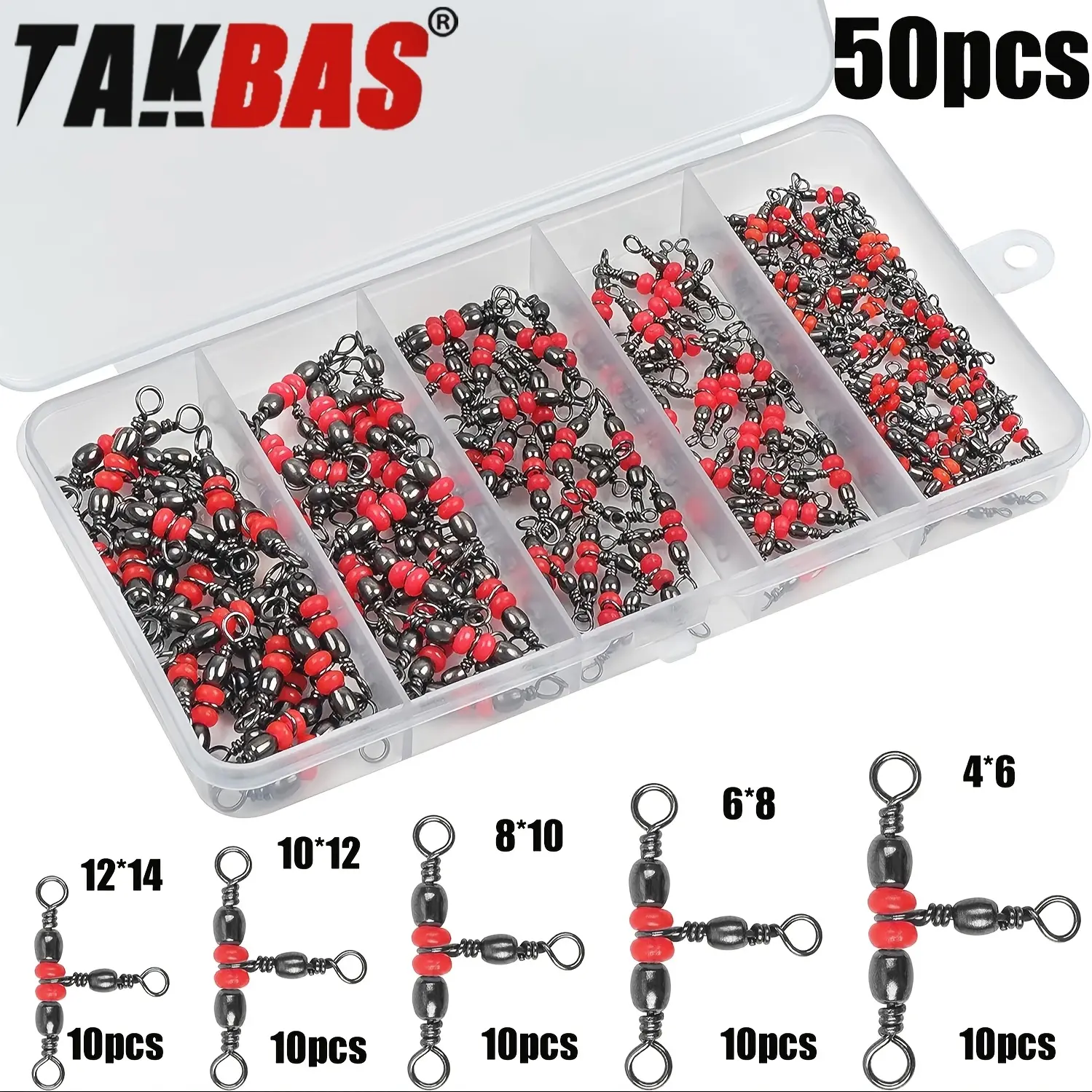 3 Three Way Swivels,Triple Swivel T-Shape Barrel Swivel, Fishing Tackle Connector Fishing Line Swivel Catfish Rig