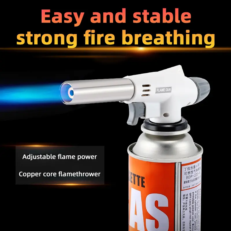 Flame Gun Torch Cooking Autolgnition Butane Gas Welding-Burner Welding Gas Burner Flame Gas Torch Blow for BBQ Camping Cookin