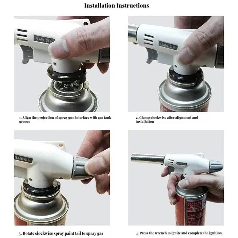 Flame Gun Torch Cooking Autolgnition Butane Gas Welding-Burner Welding Gas Burner Flame Gas Torch Blow for BBQ Camping Cookin