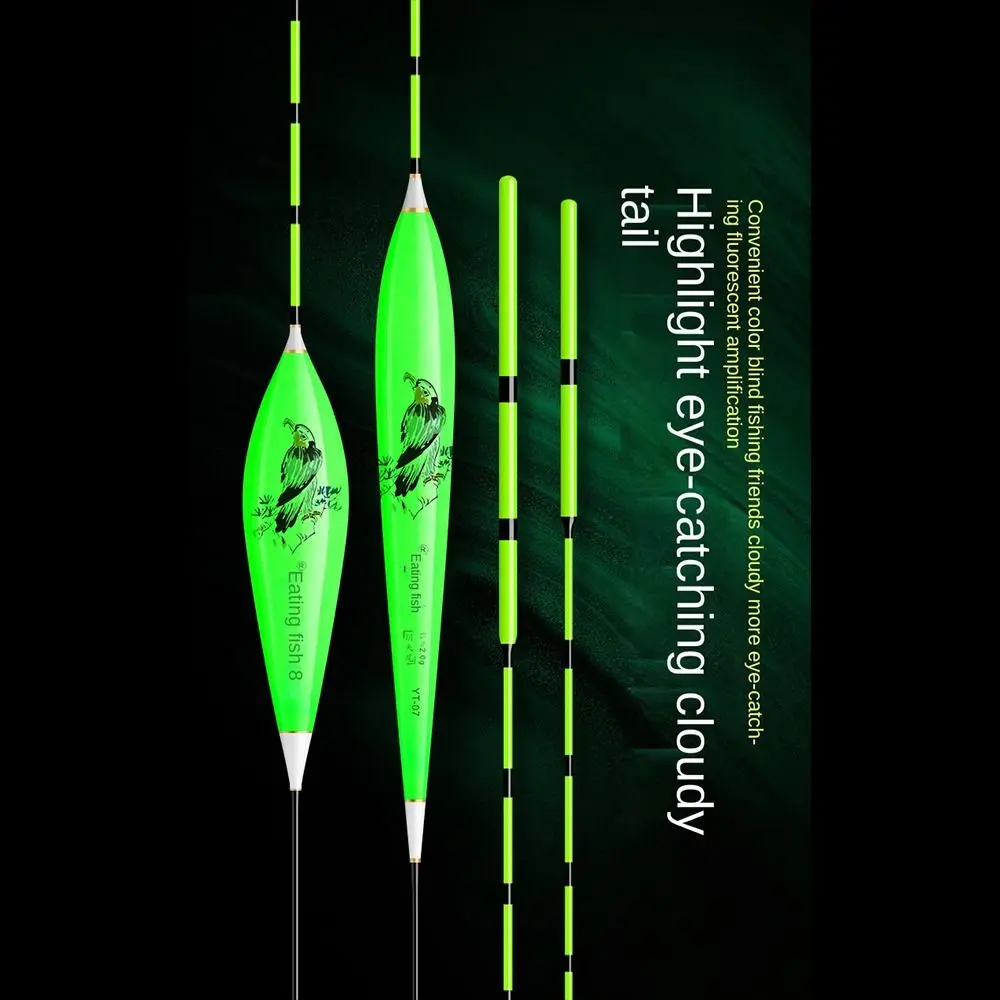 2025 New Fishing Floats Big Carp Rocky Fishing Floats Eye-Catching Sensitive Float Fishing Bite Hook Reminder Green T Tail Float