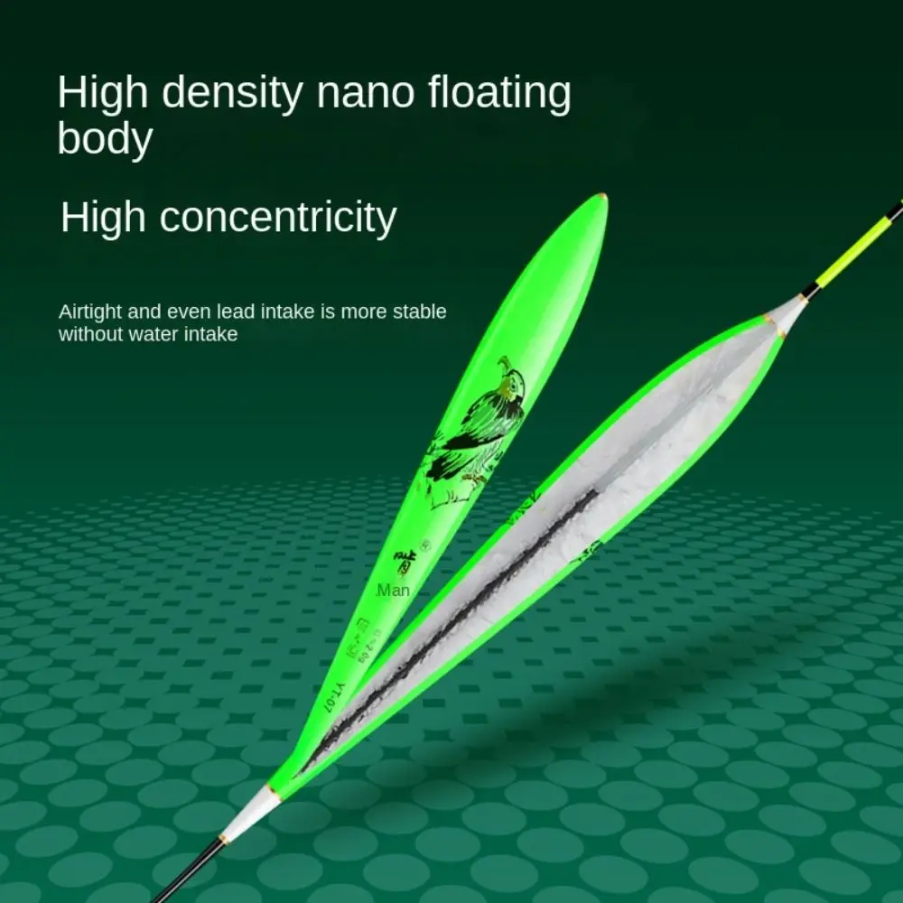 2025 New Fishing Floats Big Carp Rocky Fishing Floats Eye-Catching Sensitive Float Fishing Bite Hook Reminder Green T Tail Float