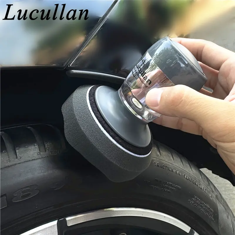 Lucullan All-in-One Tire Shine Applicator Wax Dispense Sponge Kit For Tire Dashboard Plastic Dressing