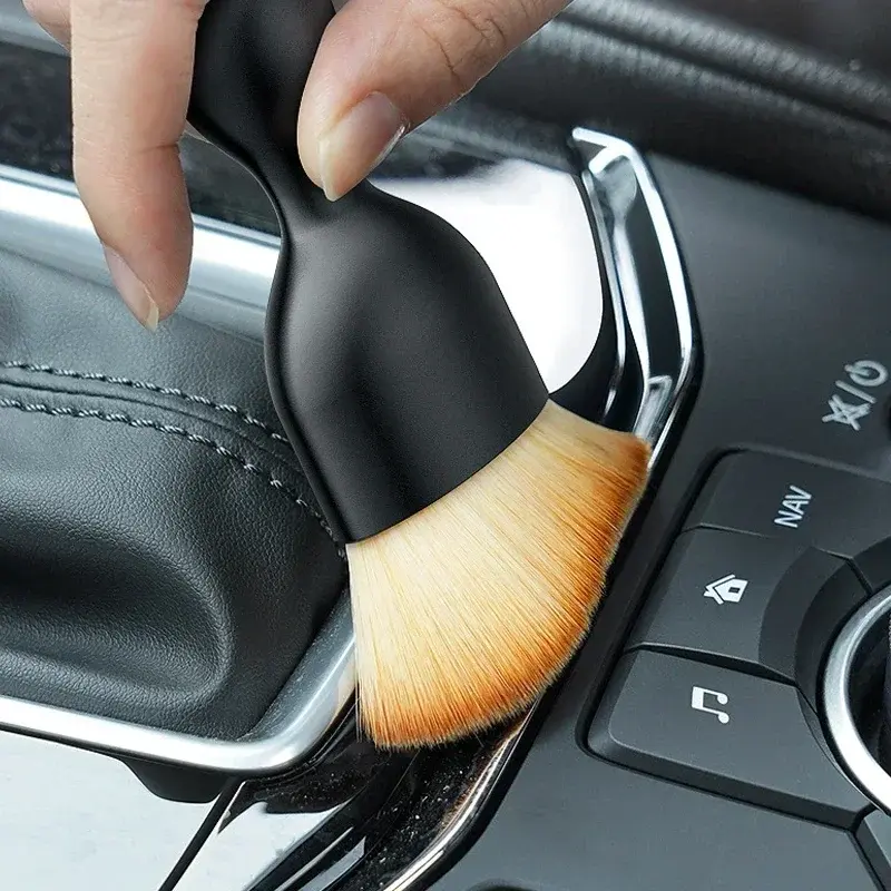 Car Vent Cleaning Soft Brush with Casing Interior Cleaning Tool Artificial Car Brush Crevice Dusting Car Detailing