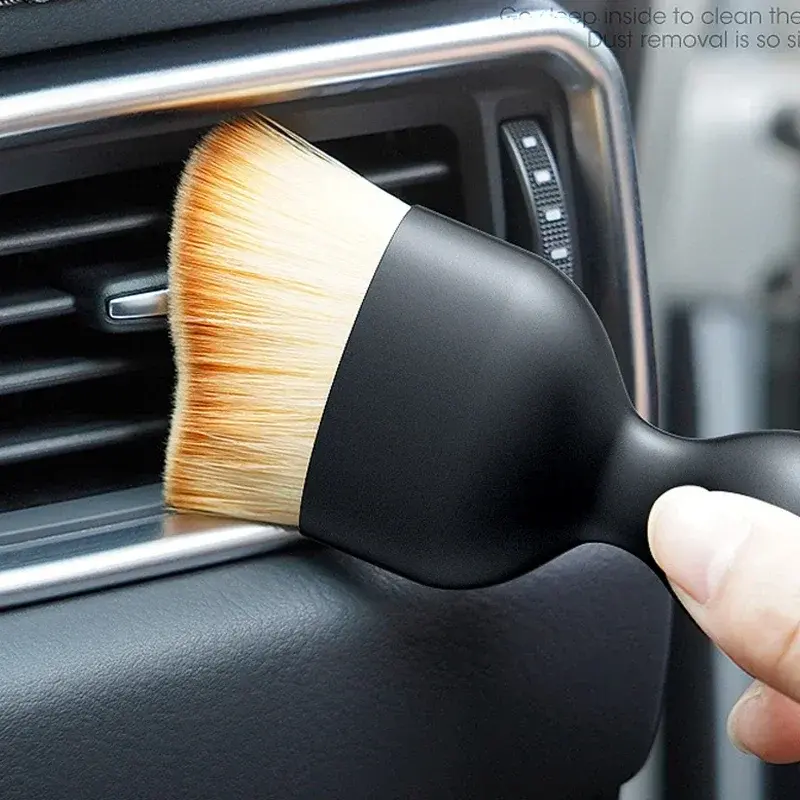 Car Vent Cleaning Soft Brush with Casing Interior Cleaning Tool Artificial Car Brush Crevice Dusting Car Detailing