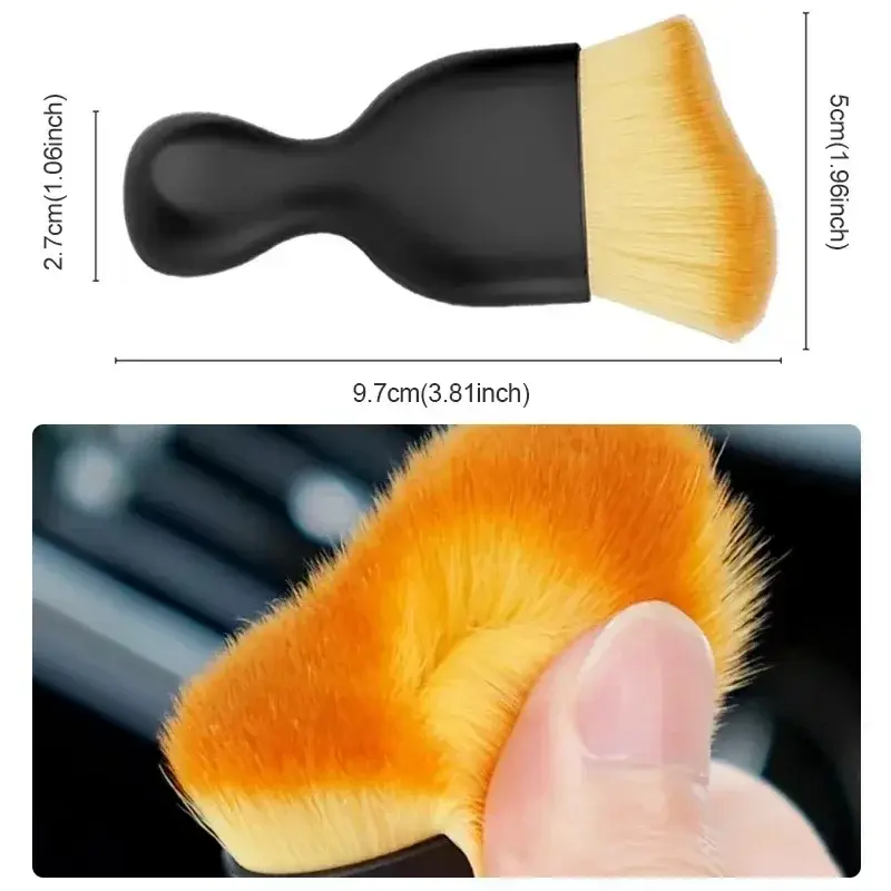 Car Vent Cleaning Soft Brush with Casing Interior Cleaning Tool Artificial Car Brush Crevice Dusting Car Detailing
