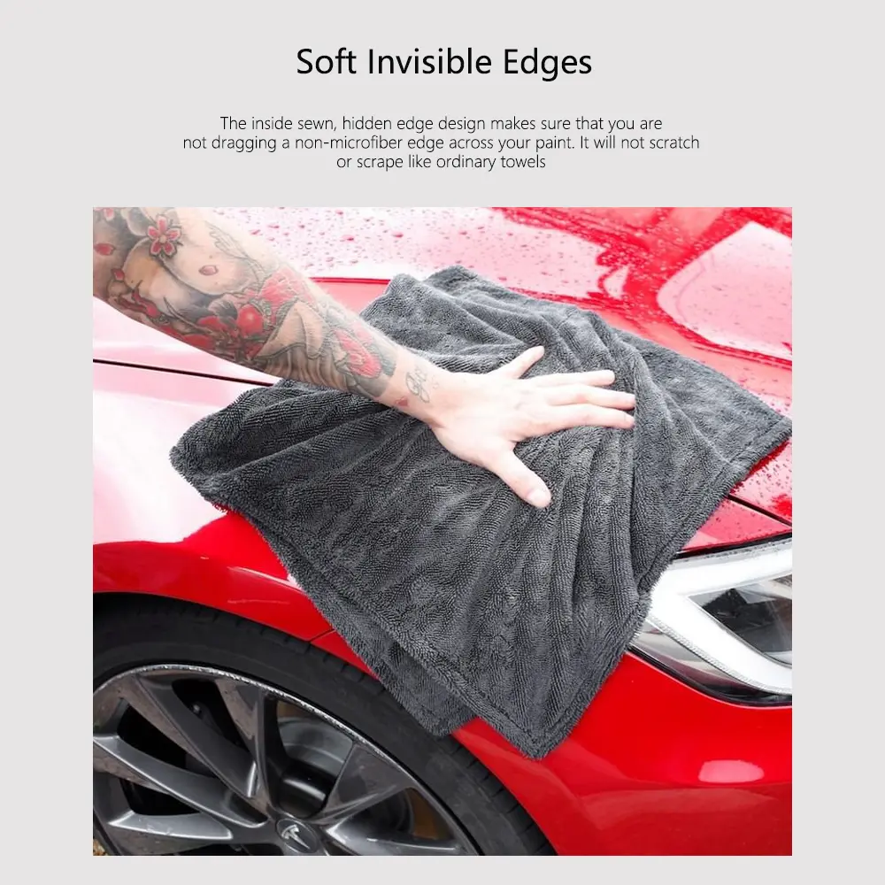Detailing King 1200GSM Microfiber Twist Drying Towel Professional Super Soft Car Cleaning Drying Cloth Towels For Auto Detailing