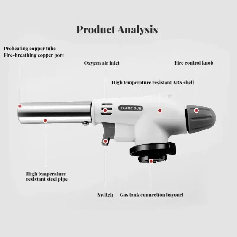 Handy Flame Gun  Welding Gas Burner Flame Gas Torch Flame Gun Blow for BBQ Camping Cooking  camping equipment