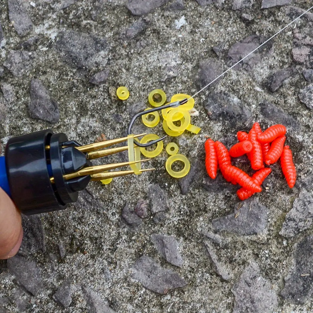 300/ 700/ 1000pcs Baits Elastic Rubber Rings Worm Bait Clip Fishing Hand Tied with Granular Rubber Bands Pellet Bait Bandage