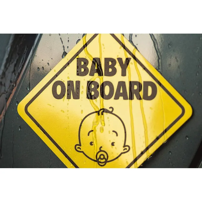 2 Pack Baby on Board Sticker for Cars (Magnetic) - Baby on Board Magnet Car on Board Sign - Reflective Safety