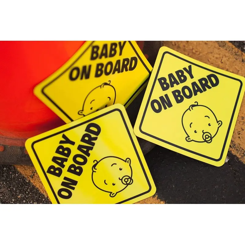2 Pack Baby on Board Sticker for Cars (Magnetic) - Baby on Board Magnet Car on Board Sign - Reflective Safety