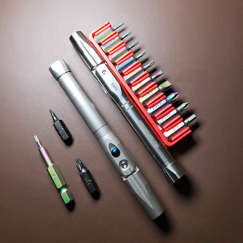 EDC Titanium Alloy Screwdriver Portable Gadget Cross Bit Riding Equipment Outdoor Camping Multi-functional Gear EDC Pocket Tools