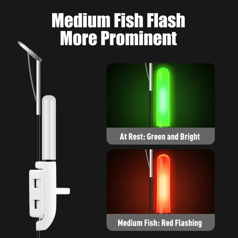 LEYDUN 2 Pcs/Set FLash Electronic Fishing Rod Tip Light Rods Led Bells Light Rods Bite Alarms Tools Cr425 (Batteries Included)