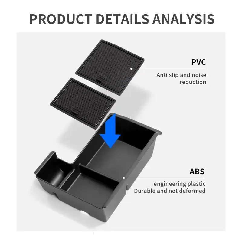 For BYD Seal U Sealion 6 Song Plus DM-i 2025 Right Hand Drive Armrest Storage Box ABS Car Organizer Accessories Tidying