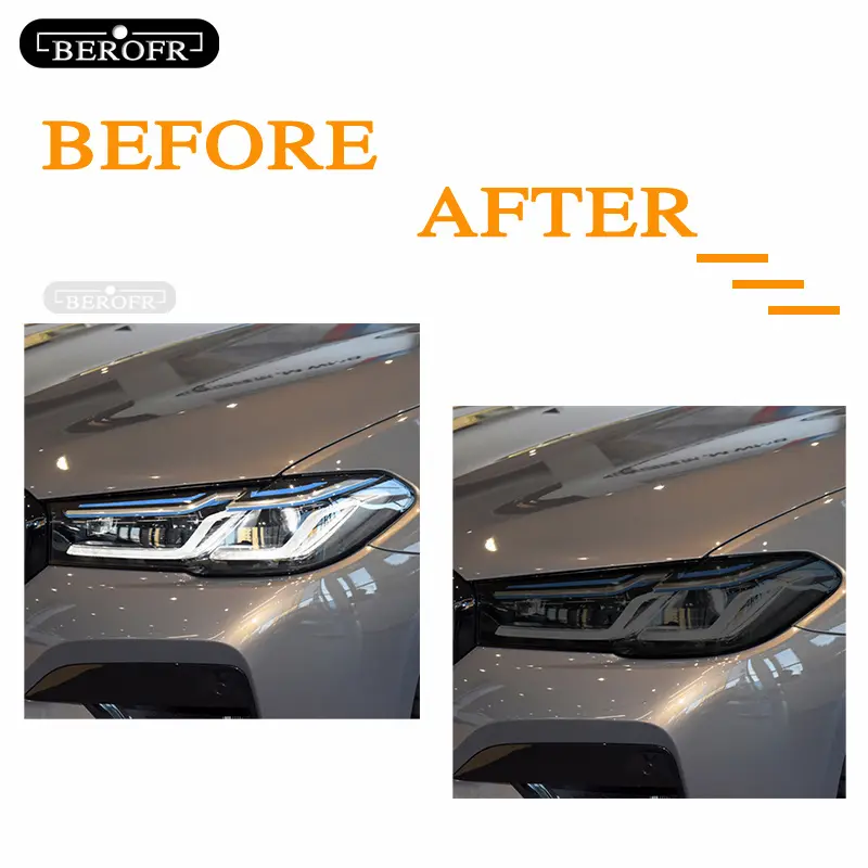 For BMW M5 F90 Facelift 2020-On Car Headlight Tint Black Protective Film Transparent TPU Protection Sticker Accessories 2 Pcs