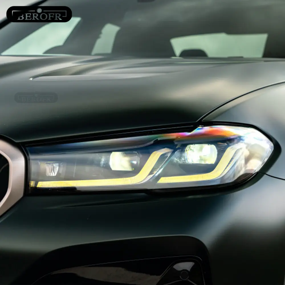 For BMW M5 F90 Facelift 2020-On Car Headlight Tint Black Protective Film Transparent TPU Protection Sticker Accessories 2 Pcs