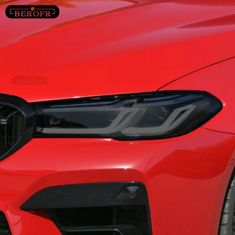 For BMW M5 F90 Facelift 2020-On Car Headlight Tint Black Protective Film Transparent TPU Protection Sticker Accessories 2 Pcs