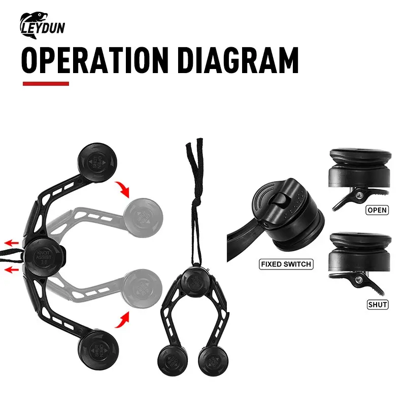 LEYDUN Fishing Tools GT FG PR Knotter Assist Line Leader Connection Knotting Machine Bobbin Winder Lines Wire Japan Knot Tool