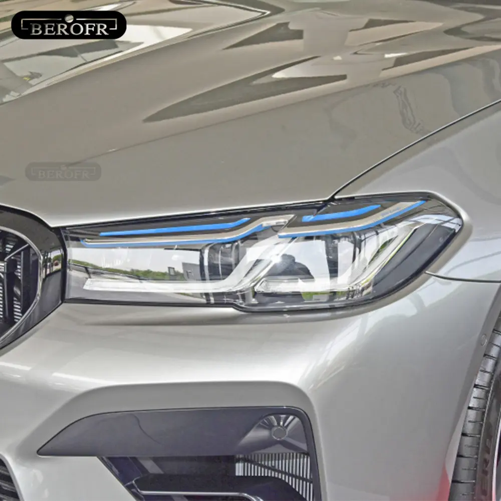 For BMW M5 F90 Facelift 2020-On Car Headlight Tint Black Protective Film Transparent TPU Protection Sticker Accessories 2 Pcs