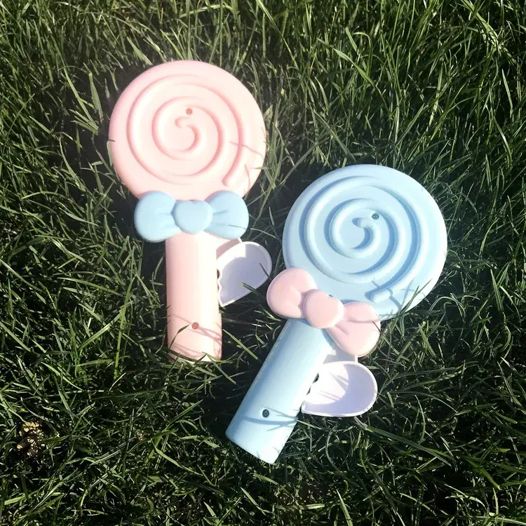 Lolipop Fan Cartoon Handheld Summer Fan Hand Pressed Manual Mini Portable Small Hand Cooling Fan for Kids Adult Camping Outdoor