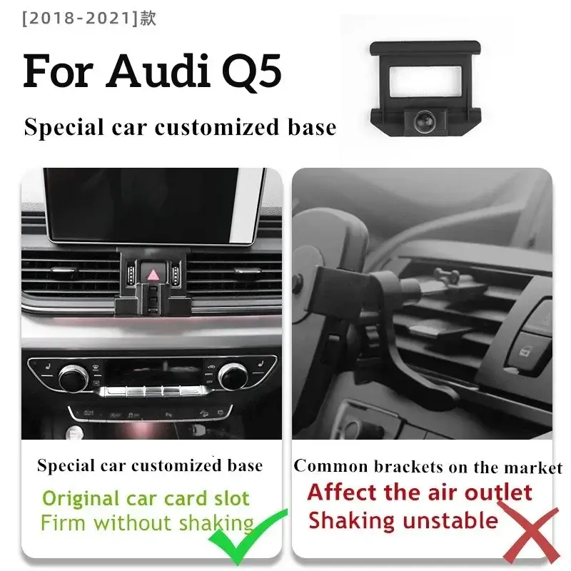2018 2019 2020 2021 For Audi Q5 Phone Holder Wireless Charger Car Cell Mobile Phones Mount Navigation Bracket GPS Support