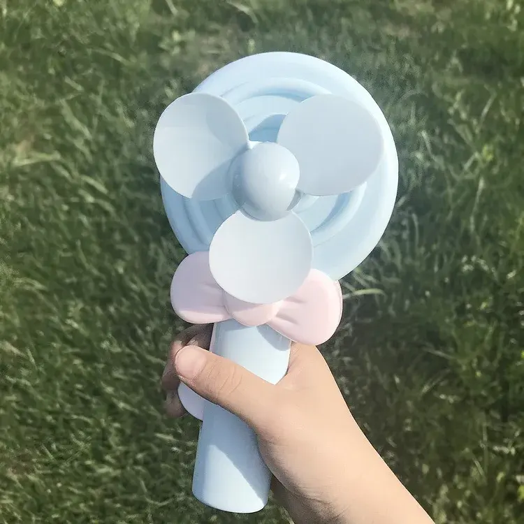 Lolipop Fan Cartoon Handheld Summer Fan Hand Pressed Manual Mini Portable Small Hand Cooling Fan for Kids Adult Camping Outdoor