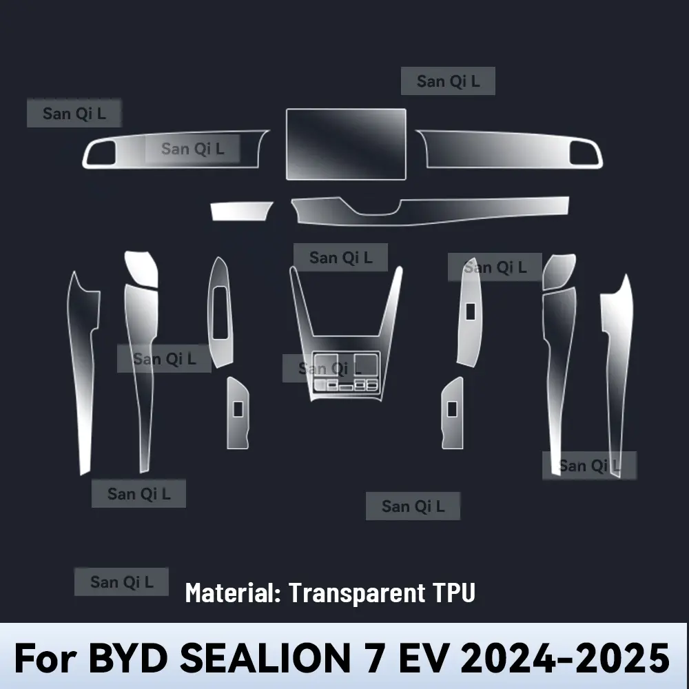 For BYD SEALION 7 EV 2024 2025 Interior Center Console Gear Panel Navigation Screen TPU Protective Film Anti-Scratch Repair