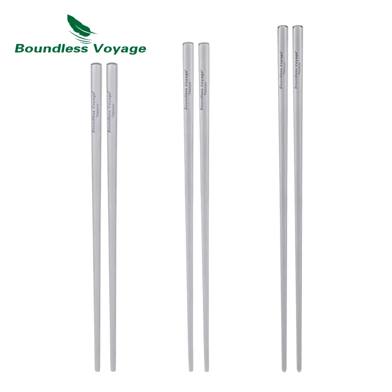 Boundless Voyage Titanium Chopsticks with Carry bag for Convenient Storage & Packing - Utensils for Camping, Hiking & Home