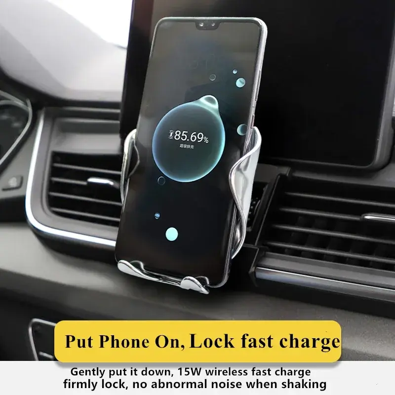 2018 2019 2020 2021 For Audi Q5 Phone Holder Wireless Charger Car Cell Mobile Phones Mount Navigation Bracket GPS Support