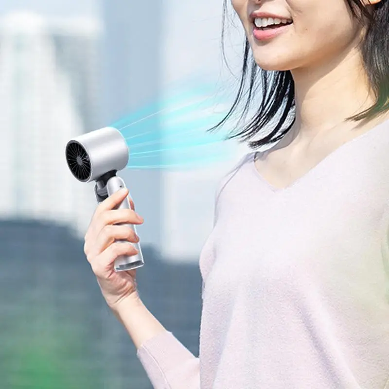 Portable Handheld High-Speed Cooling Turbo Fan 100 Wind Speeds Adjustable Mini Personal Fan Battery Operated Folding Fan