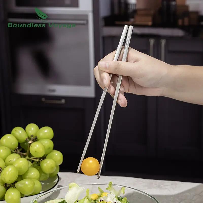 Boundless Voyage Titanium Chopsticks with Carry bag for Convenient Storage & Packing - Utensils for Camping, Hiking & Home
