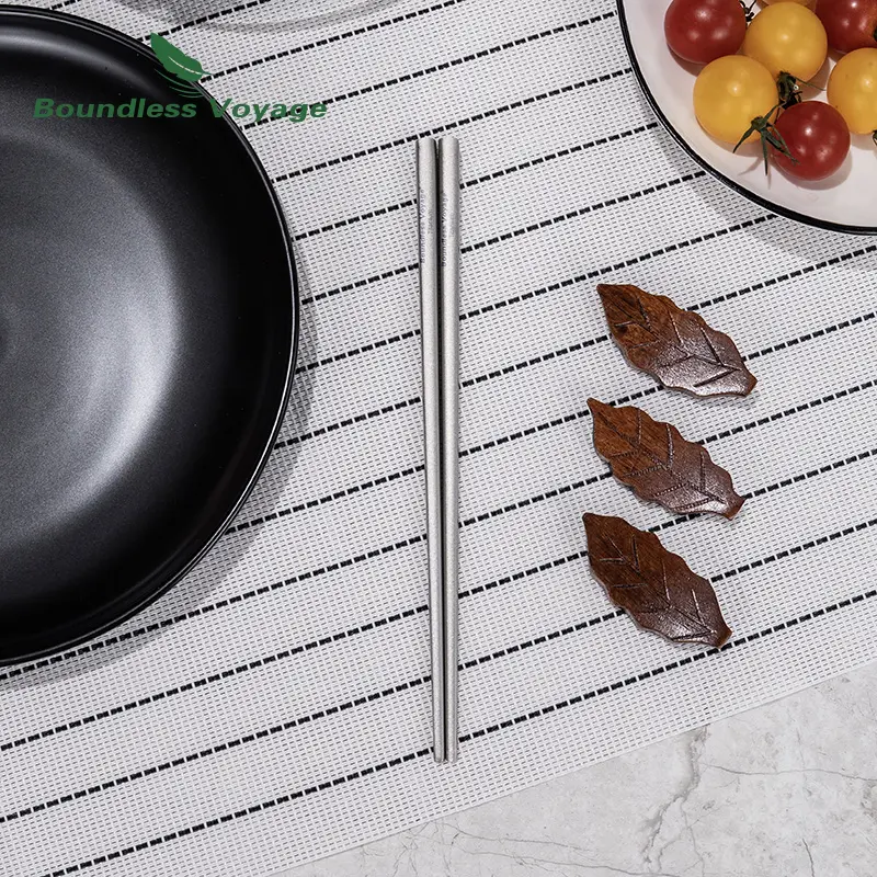 Boundless Voyage Titanium Chopsticks with Carry bag for Convenient Storage & Packing - Utensils for Camping, Hiking & Home