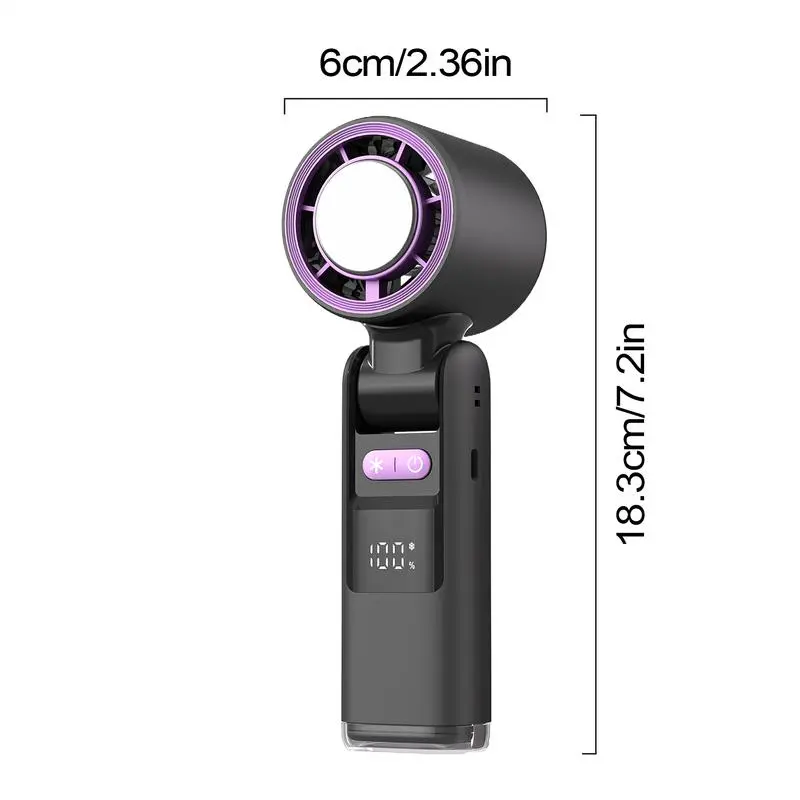 Portable Handheld High-Speed Cooling Turbo Fan 100 Wind Speeds Adjustable Mini Personal Fan Battery Operated Folding Fan