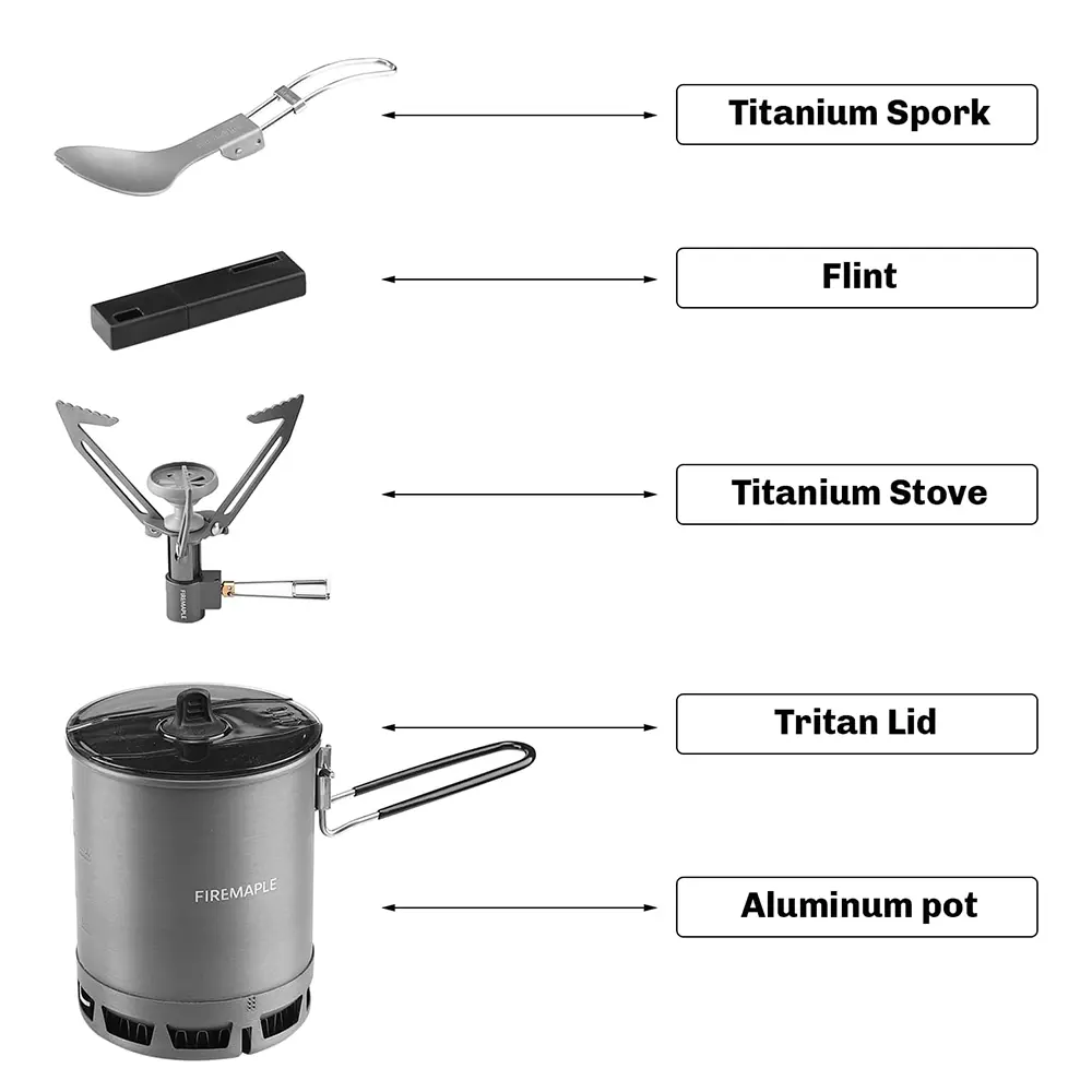 Fire Maple Petrel G2 G3 Ultralight Cooking System Lightweight Outdoor Gas Burner Folding Fork Portable for Hiking Travel Camping