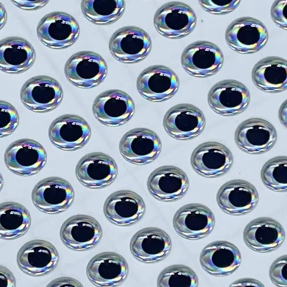 100pcs/lot 3D Eyes 7mm 8mm 9mm 10mm Holographic 3D Eyes High Transparent Fly Fishing Lure Minnow Bait DIY Fishing Tackle