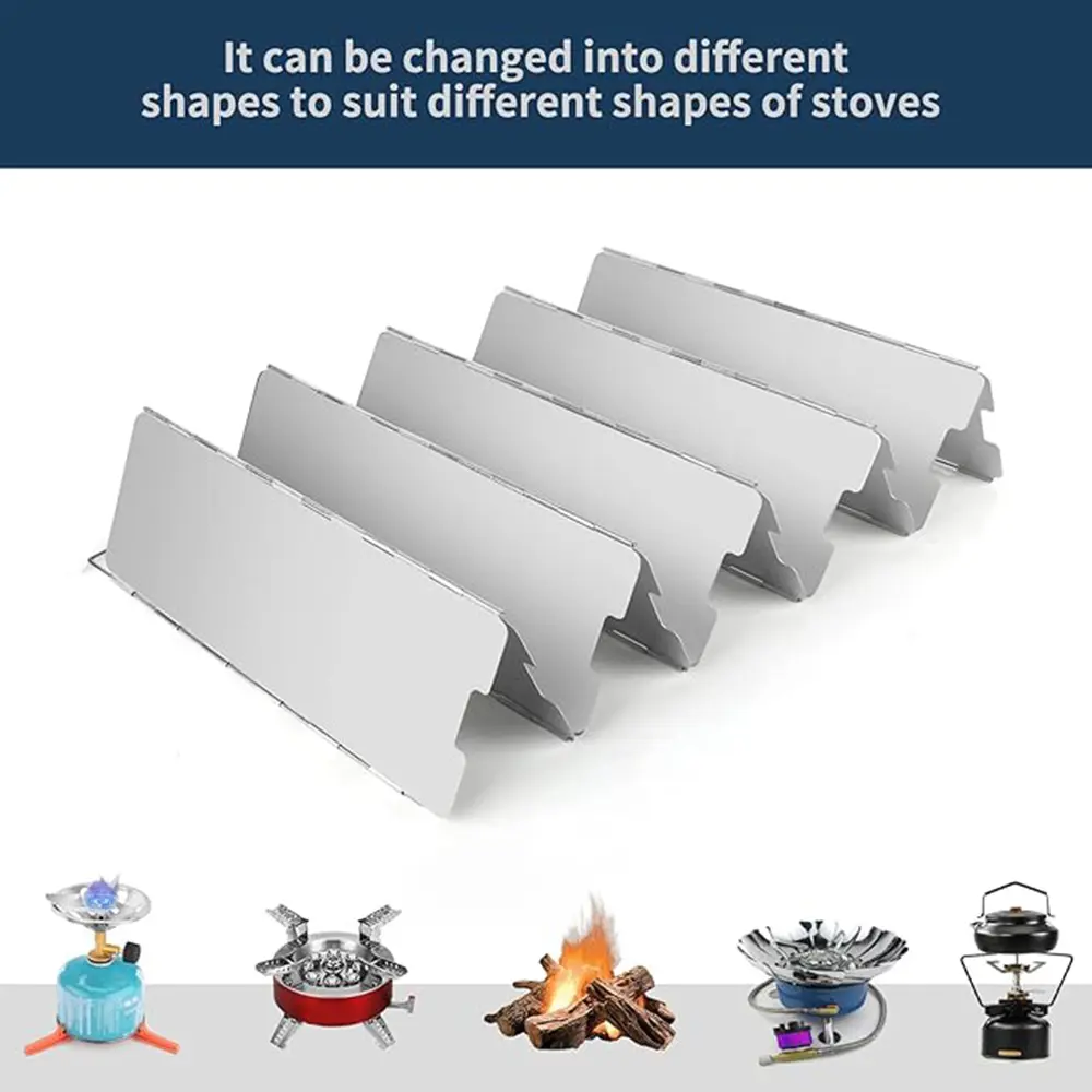 8/9/10/12/14/16 Plates Folding Camping Stove Windshield Gas Stove Wind Shield Lightweight Outdoor Picnic Cooker Wind Screen