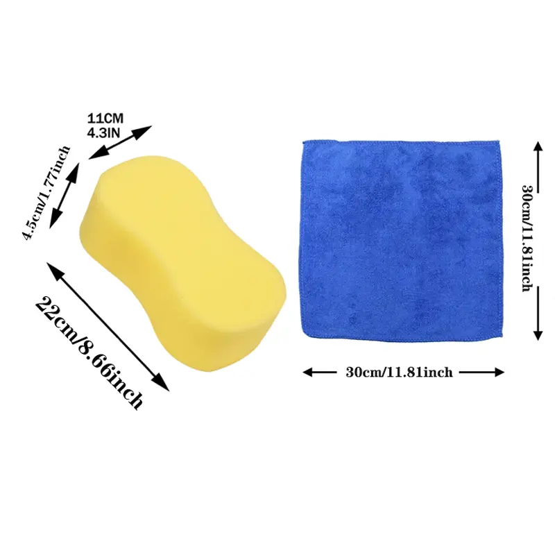 Car Cleaning Wash Sponge Set 10Pcs Thick Microfiber Wax Double-Sided Superfine Fiber for Housework Detail Cleaning Car