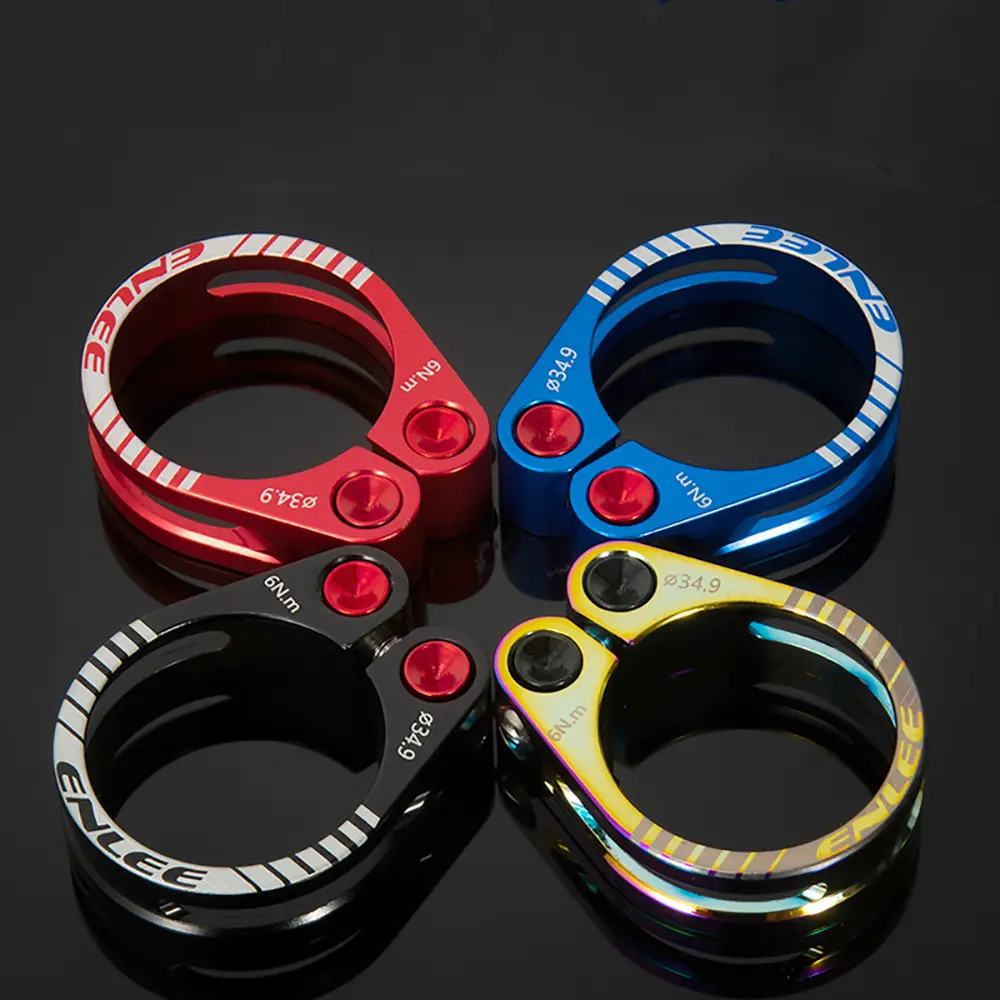 ENLEE 31.8/34.9mm Alloy Bike Seat Clamp Aluminium Quick Release Mountain MTB BMX Road Bike Bicycle Seatpost Clamp 3 Color