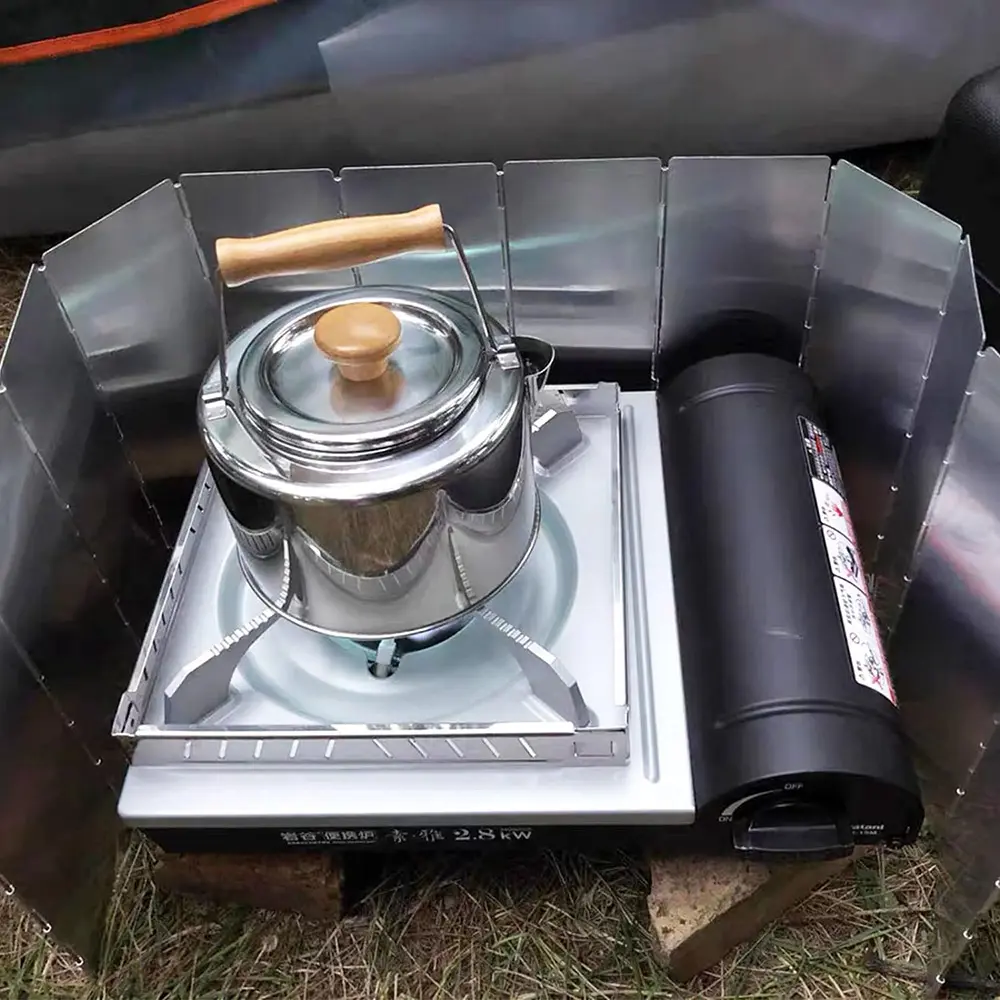 8/9/10/12/14/16 Plates Folding Camping Stove Windshield Gas Stove Wind Shield Lightweight Outdoor Picnic Cooker Wind Screen