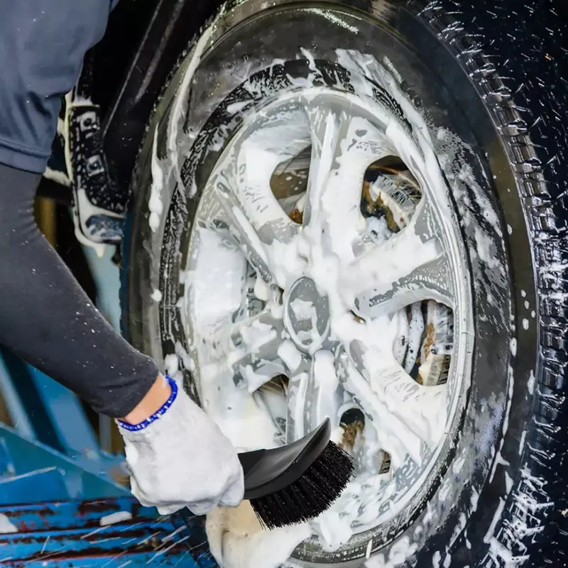 Car Tire Rim Brush Wheel Hub Cleaning Brushes Car Wheels Detailing Cleaning Accessories Black Tire Auto Washing Tool Brushes