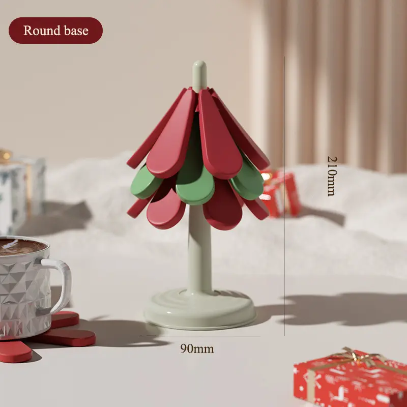 Silicone Trivet Portable Hot Trivets Table Mats Set Heat Insulated Pad Kitchen Decoration Non-Slip Pot Holders Coaster Foldable