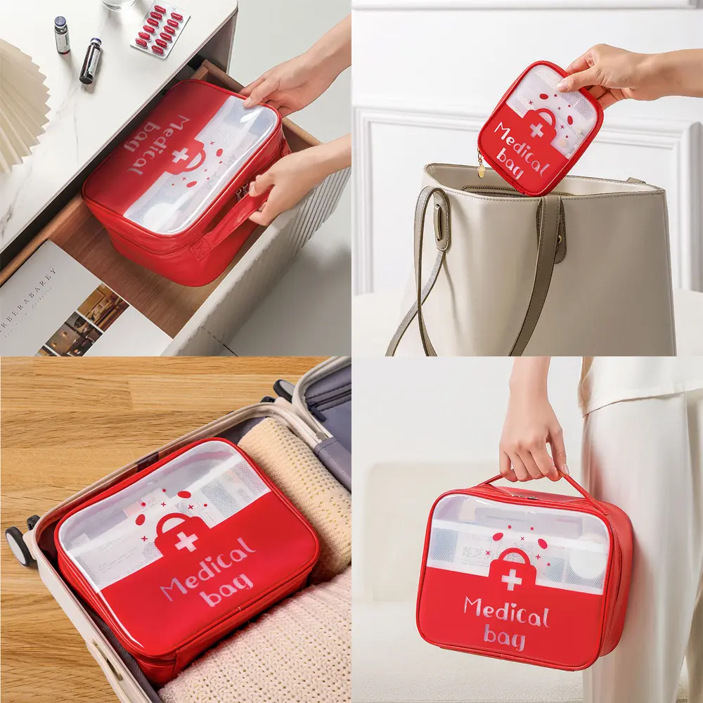 2 PCS Set First Aid Kit Pouch Outdoor Travel Medical Bag Portable Medical Bag Home Rescue Emergency Survival Kit Travel Storage