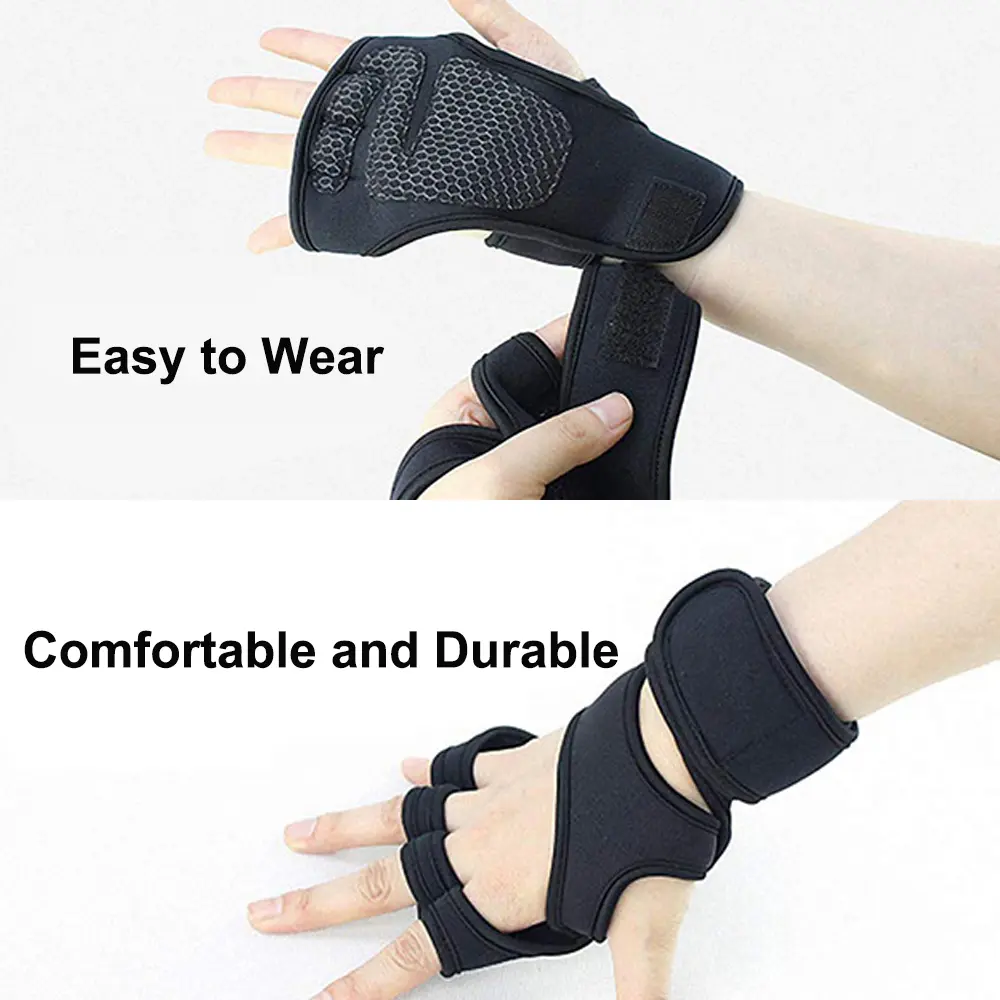 Weight Lifting Dumbbell Gloves Gym Fitness Training Lifting Gloves Bodybuilding Gymnastic Hand Wrist Strap Support for Men Women