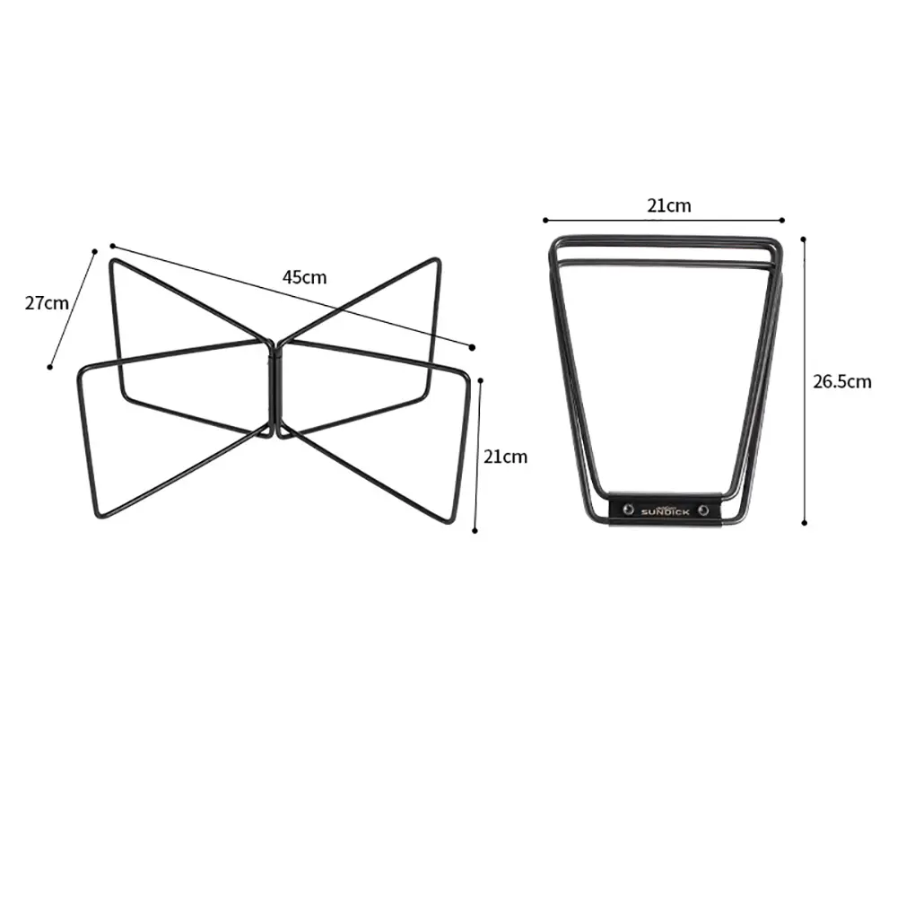 1PCS Camping Folding Cooler Box Stand Container Holder Shelf Outdoor Camping Supply Holder Folding Stand Ice Box Stand Black