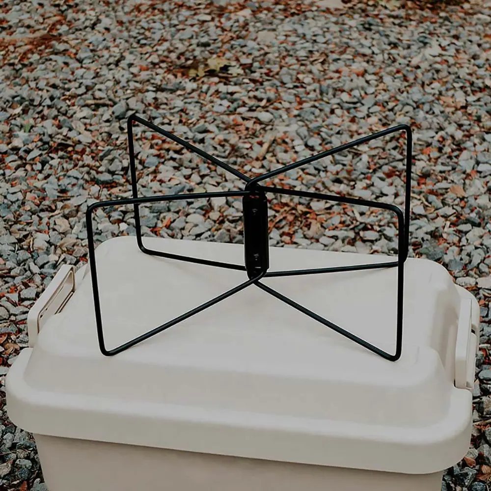 1PCS Camping Folding Cooler Box Stand Container Holder Shelf Outdoor Camping Supply Holder Folding Stand Ice Box Stand Black