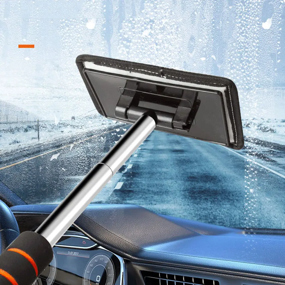 Car Cleaning Artifact Glass Car Wash Brush Front Windshield Cleaning Defogging Brush Dust Mirror Glass Wipe Black 1 pc Black