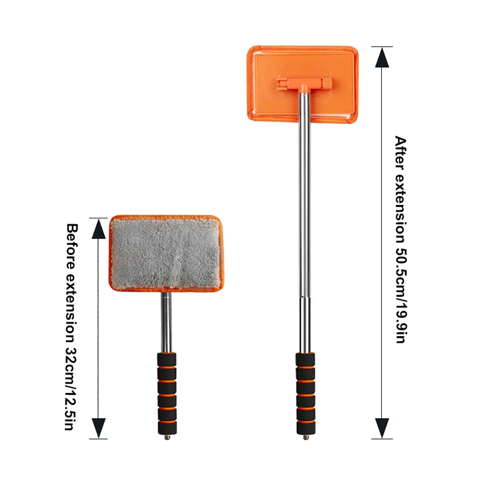 Car Cleaning Artifact Glass Car Wash Brush Front Windshield Cleaning Defogging Brush Dust Mirror Glass Wipe Black 1 pc Black
