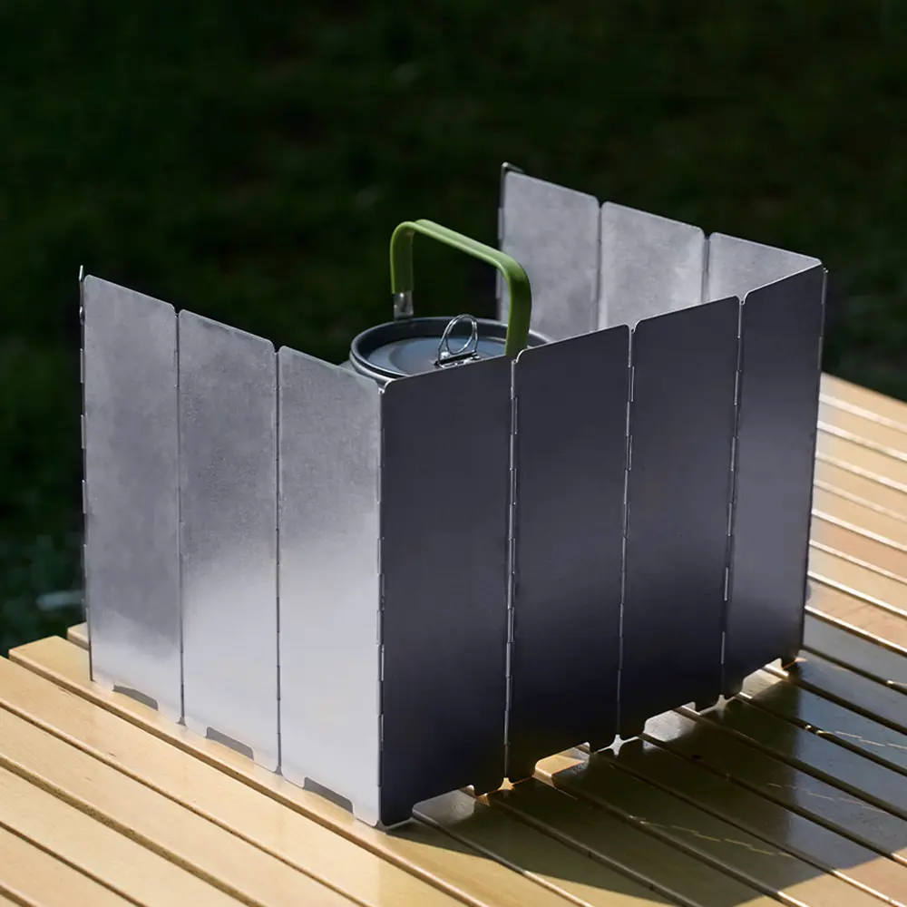 8/10 Plates Foldable Gas Stove Windshield Outdoor Camping Cooking Burner Windproof Screen Aluminium Alloy Stove Wind Shield Tool